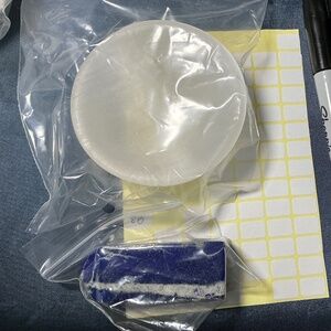 Selenite container & lapis lazuli tower
